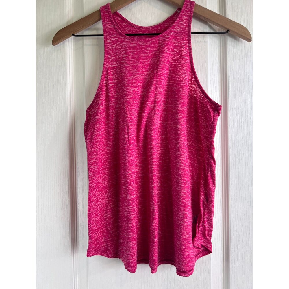 Adidas Women's Activewear Tank Top Pink Burn Out Polyester Rayon Size S